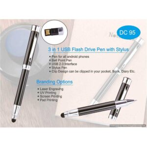 BCG-3x1 Pen Shape  Pendrive with Stylus